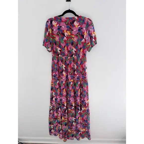 Sugarlips Sweet Soul Monaco Tiered Maxi Multicolor Floral Print Dress-Size S - Picture 5 of 5